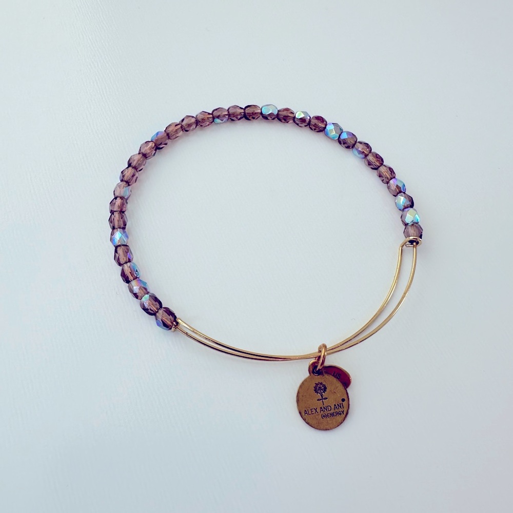 Alex and Ani Purple Beaded Bangle Bracelet